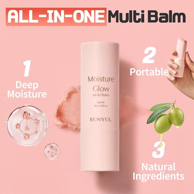 EUNYUL Moisture Glow Multi Balm Stick 0.35 Oz. Facial Balm for Hydrating & Nourishing-BrightBean Baby