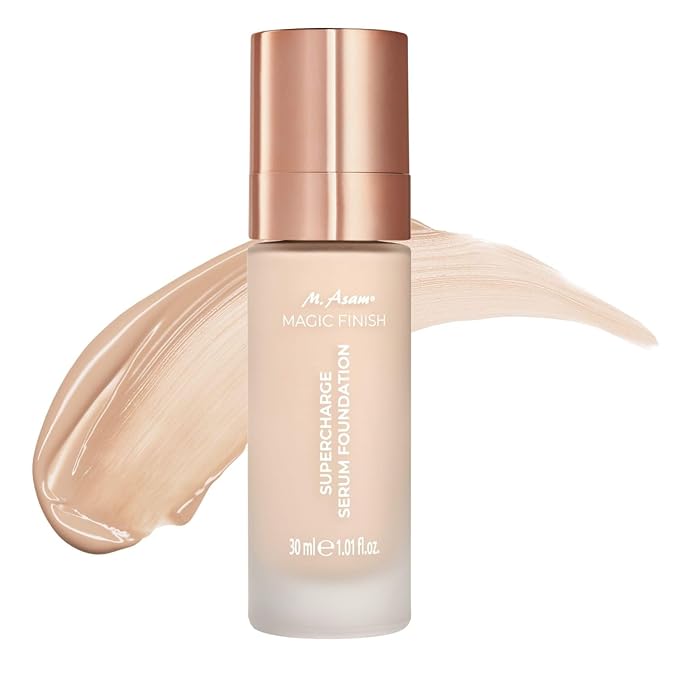M. Asam MAGIC FINISH Supercharge Serum Foundation Soft Ivory (1.01 Fl Oz) - Moisturizing Make Up & Firming Face Serum In One, Anti-aging CC Cream With Optimal Coverage & Hyaluronic Acid-BrightBean Baby