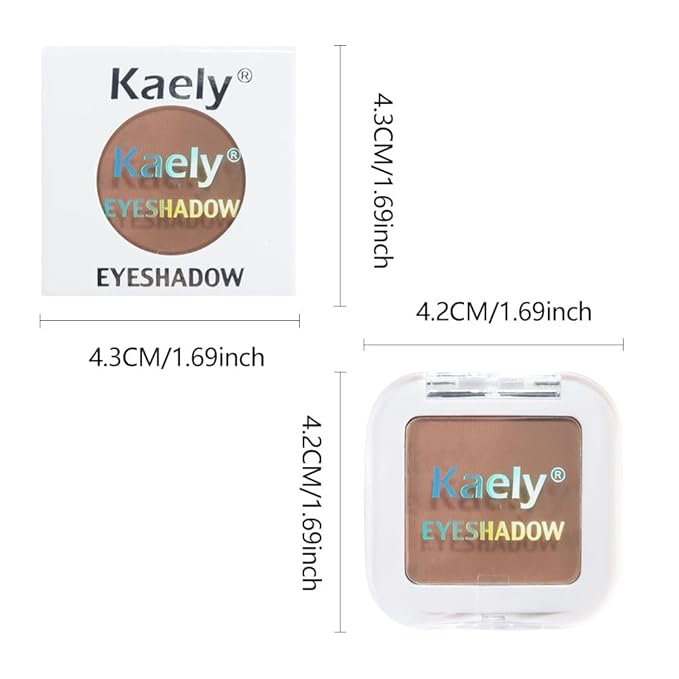 Kaely Pressed Single Eyeshadow Makeup, Rosy Brown Matte Highly Pigmented Monochrome Eye Shadow Palette, Waterproof Neutral Powde Mini Eyeshadow, sombras para ojos, Lightweight Blendable, 14