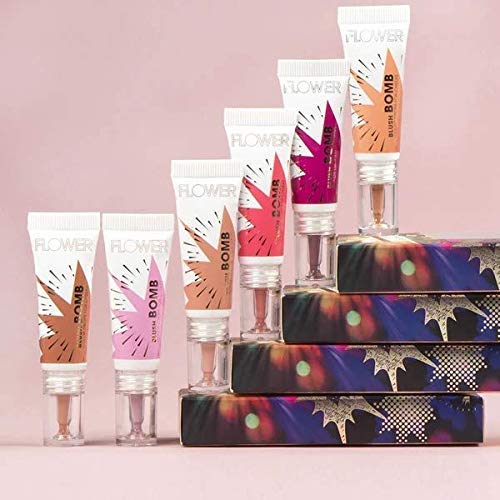 FLOWER Beauty By Drew Barrymore Liquid Blush Makeup Bomb Color Drops -Silky Lightweight Formula + Gel Cream Blush for Cheeks - Radiant + Glossy Finish - Buildable + Lightweight Formula - Cruelty-Free + Vegan (Melon)-BrightBean Baby