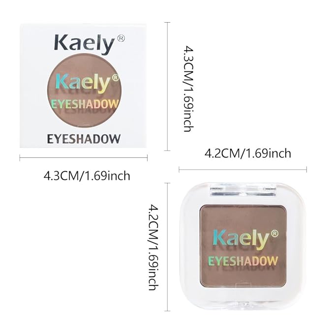 Kaely Pressed Single Eyeshadow Makeup, Cocoa Brown Matte Highly Pigmented Monochrome Eye Shadow Palette, Waterproof Neutral Powde Mini Eyeshadow, sombras para ojos, Lightweight Blendable, 18