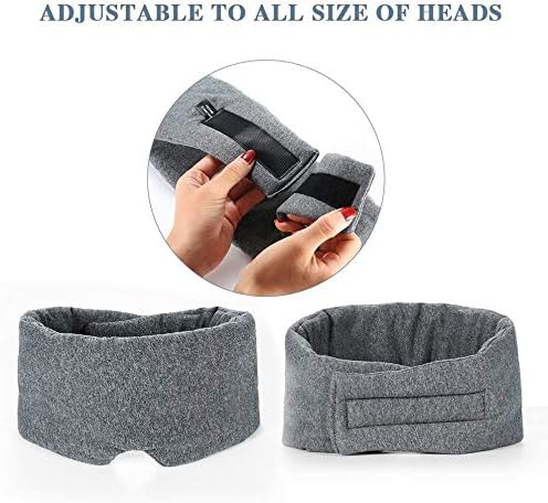 FRESHME Cotton Eye Mask for Sleeping in Gift Box - Soft and Adjustable Extensions Sleep Mask with Earplugs and Pouch for Women and Men, Blackout Cover for Night Travel Relaxation-BrightBean Baby