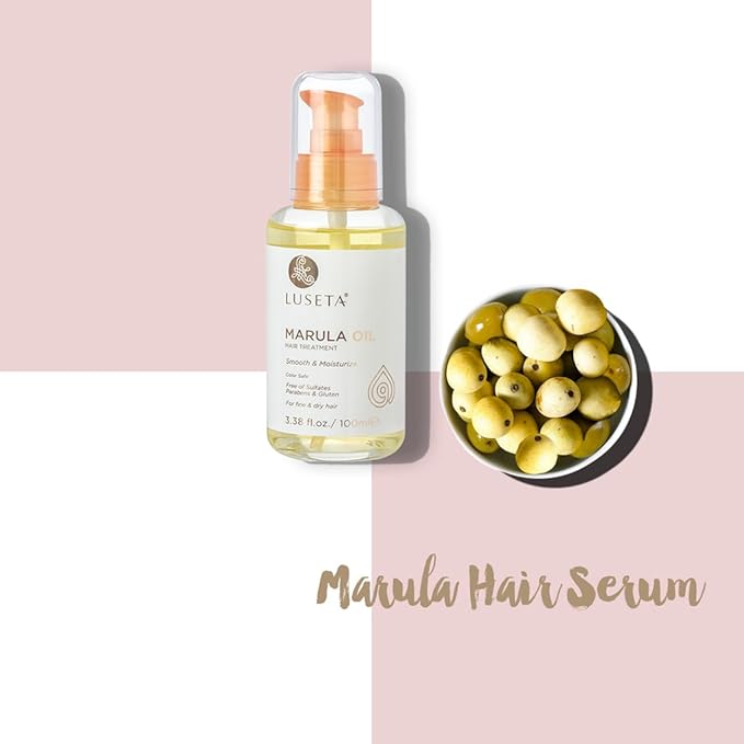 Luseta Marula Oil Hair Treatment for Fine & Dry Hair Serum Smoothing Hair Adding Shine and Nourishing Scalp 3.38oz-BrightBean Baby