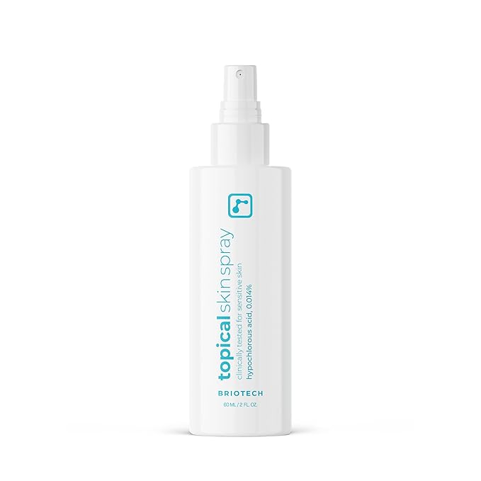 BRIOTECH Topical Skin Spray, Hypochlorous Acid Spray for Sensitive Skin, HOCl Facial Mist, Full Body Support Against Irritation, Calm Redness, Soothe Foot & Scalp, 2 oz Travel Size-BrightBean Baby