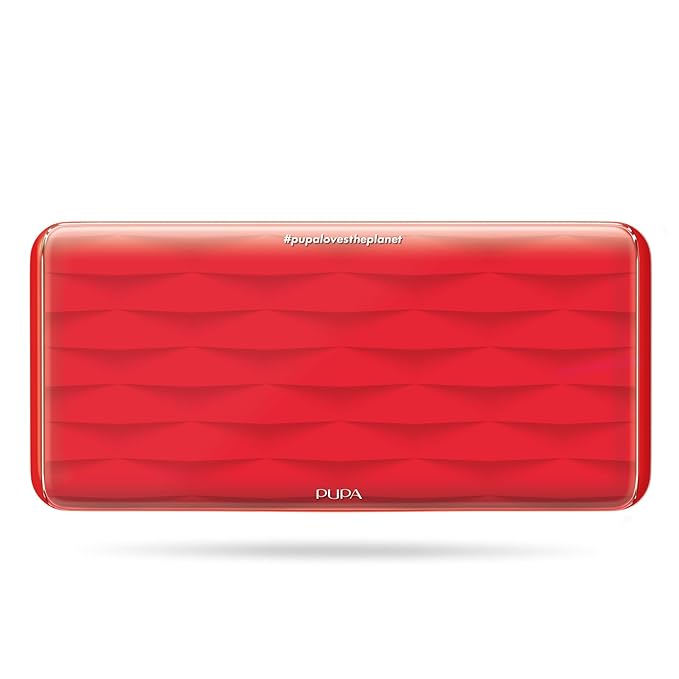 Pupa Milano Make-Up Palette L, 002 Red, 0.71 oz - 18 Pan Eyeshadow and Blush Palette, Matte, Shimmer, Metallic Finishes - Blendable Velvety Texture Blush Powder - Talc-Free - Eco-Friendly Packaging-BrightBean Baby