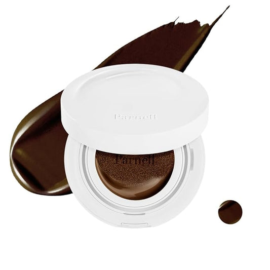 Parnell Cicamanu Serum Cushion 59N Ebony 0.52 fl oz | Hydrating Serum Foundation for Soothing, Pore Blurring & Radiant Glass Skin | Lightweight Korean Cushion for Sensitive Skin | K-Beauty-BrightBean Baby