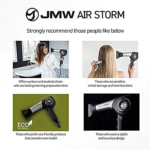 JMW Korean Professional Salon Hair Dryer AIR Storm-1600W BLDC, Fast Drying, Powerful Cold Wind, Lightweight, Quiet and Long-Lasting-BrightBean Baby