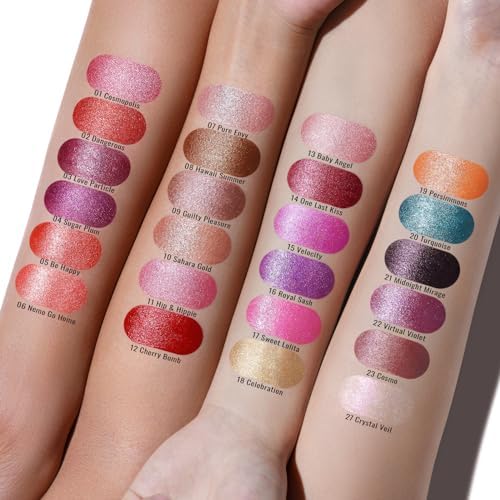 Oulac Pumpkin Color Lipstick with Metallic 3D Shine Hydrating Formula, High Impact Lip Color, Vegan Beauty, Full Coverage Lip Makeup, Christmas Gifts for Women, Persimmons(19)