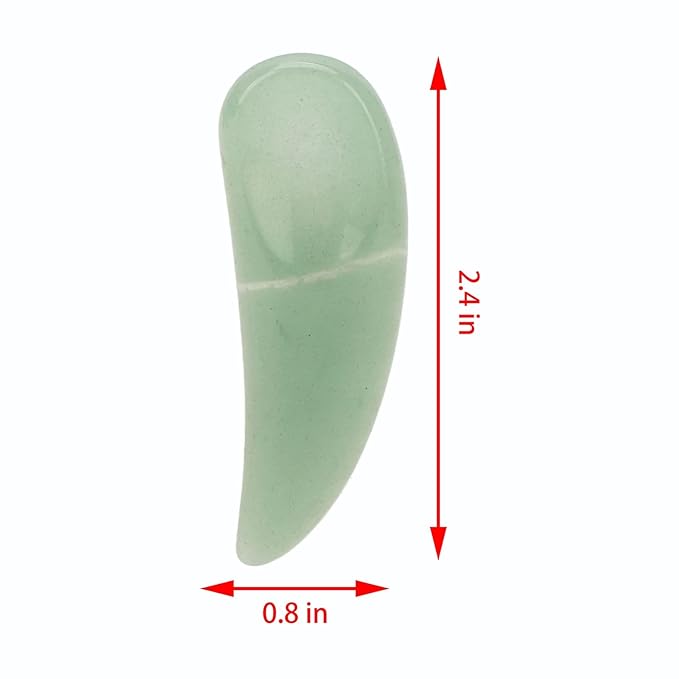 Spatula Scoop, Curved Cosmetic Spatula Scoop Mini Gua Sha Jadestone Curved Makeup Eye Cream Cosmetic Spatula Reduce Puffiness, Bags And Dark Circles Under the Eyes (Green)-BrightBean Baby