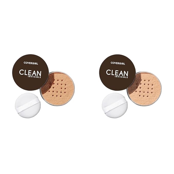 COVERGIRL Clean Invisible Loose Powder Vegan Setting Powder Bundle - Translucent Medium Warm 20g & Translucent Medium 20g-BrightBean Baby