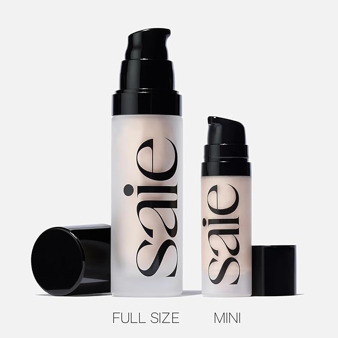 Saie Mini Glowy Super Gel - Hydrating Makeup Primer and Illuminating Glow Serum Enriched with Vitamin C and Squalane Oil - All-Over Liquid Highlighter Makeup for Instant Glass Skin - Starglow (0.5 oz)-BrightBean Baby
