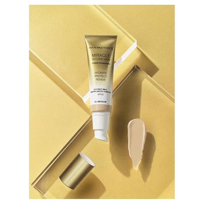 Max Factor Miracle Second Skin Hydrating Foundation, Golden Tan - 30 ml-BrightBean Baby