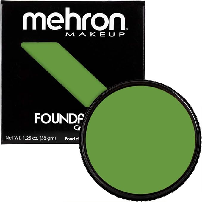 Mehron Makeup Foundation Greasepaint | Stage, Face Paint, Body Paint, Halloween Makeup 1.25 oz (38 g) (GREEN)-BrightBean Baby