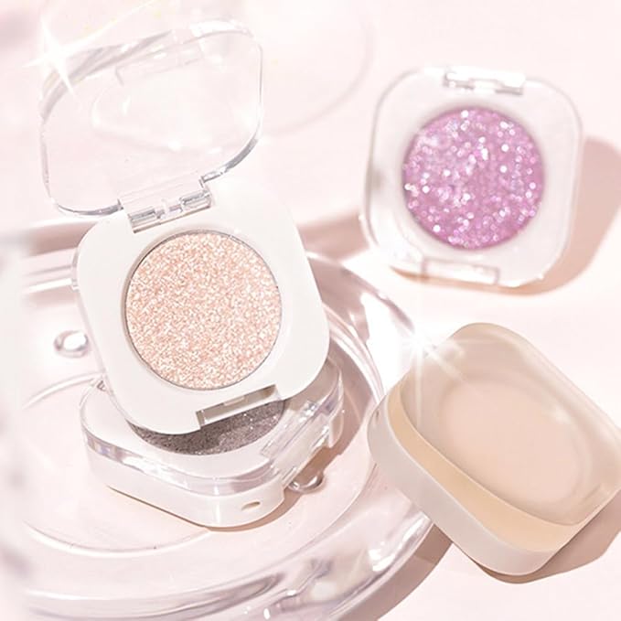 Pressed Single Glittler Eyeshadow Palette, Purple Glitter eyeshadow For Old Women, Pigmented Waterproof Sombras Para Ojos, Single Pressed Powder Vegan, Talc, Paraben & Cruelty Free(08)