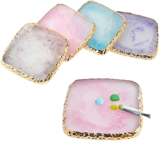 1 Pcs Resin Nail Art Palette Nail Art Cosmetic Mixing Palette Color Mixing Pigment Plate Polish Holder Drawing Color Palette-BrightBean Baby