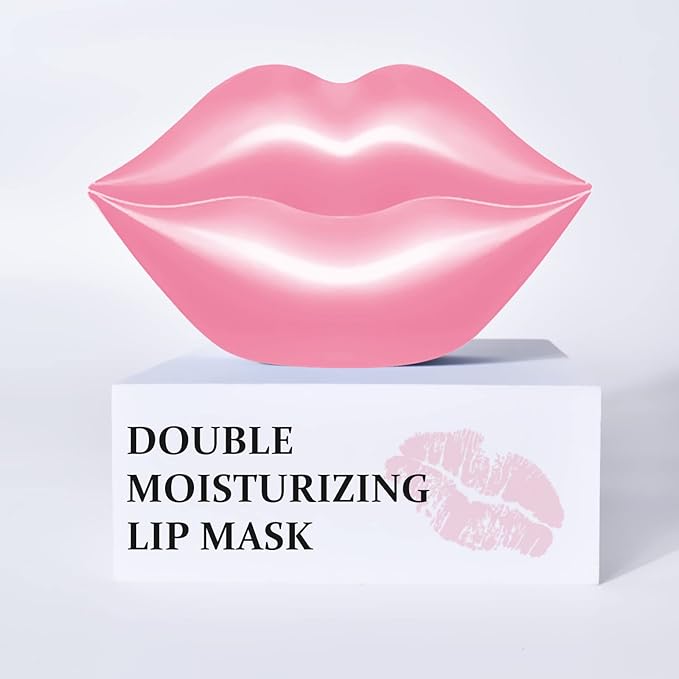 20Pcs Lip Mask,Pink Moisturizing Plumping Lip Masks Overnight,Pink Lip Mask Gel Treatment Lip Masks for Dry Lips Plump Lip Collagen Overnight Sleeping Lip Mask Pads Patches(Pink)-BrightBean Baby