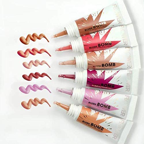 FLOWER Beauty By Drew Barrymore Liquid Blush Makeup Bomb Color Drops -Silky Lightweight Formula + Gel Cream Blush for Cheeks - Radiant + Glossy Finish - Buildable + Lightweight Formula - Cruelty-Free + Vegan (Bubbly)-BrightBean Baby