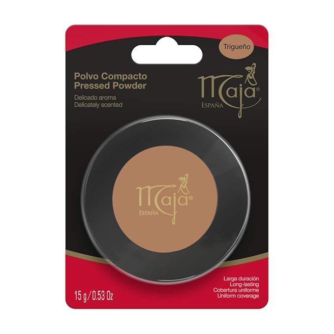 Trigueno Maja Pressed Powder| Delicately Scented Pressed Powder, Mirror and Tassel Compartment for Flawless Skin; 0.53 Ounces-BrightBean Baby