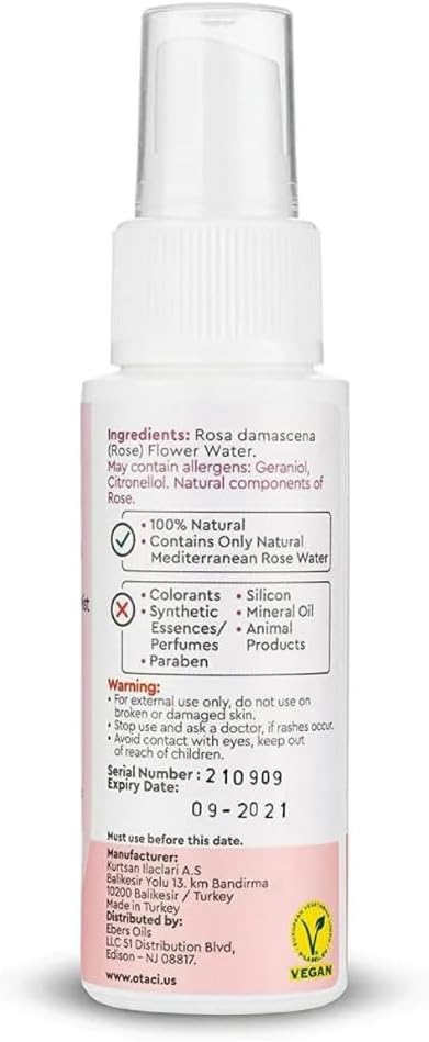 OTACI Rose Passion Face Mist Spray – 100% Natural Rose Water Hydrating Mist for Glowing, Refreshed Skin – Travel Size 50ml – Vegan, Alcohol-Free, for All Skin Types-BrightBean Baby