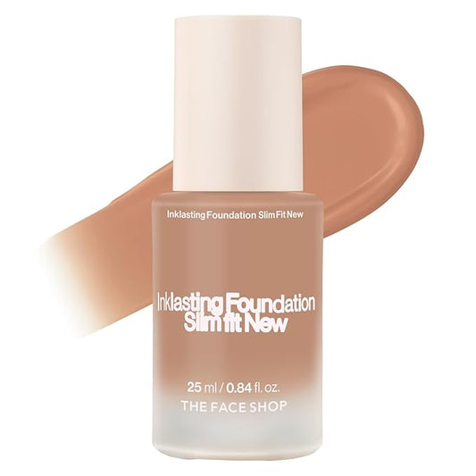 THE FACE SHOP Ink Lasting Liquid Foundation, Full Coverage, 72‑Hour Wear Semi‑Matte Finish, Makeup with Bakuchiol, N330 Cinnamon, 0.84 Fl. Oz.-BrightBean Baby