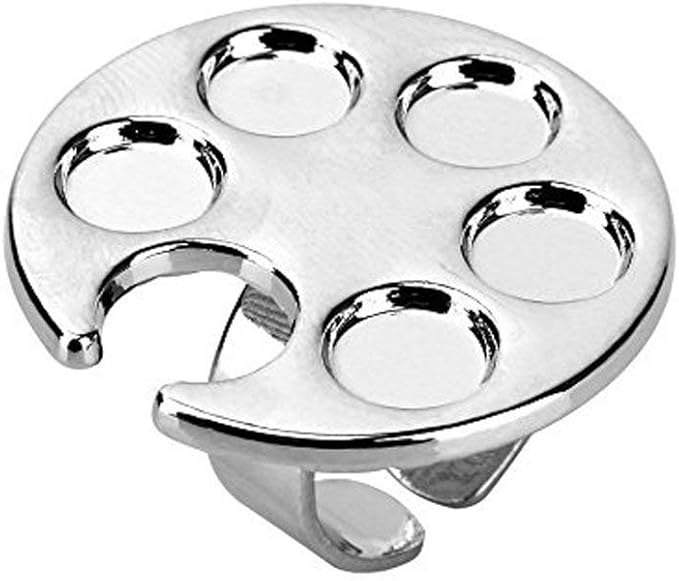 2 Pcs/Lot Mini Manicure Palette Wearable Metal Nail Art Polish Holder Paint Palette Finger Rings Nail Art Tools Palettes Palette Cups-BrightBean Baby