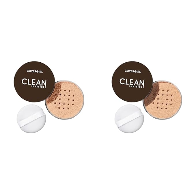 COVERGIRL Clean Invisible Loose Powder Vegan Formula Translucent Shades Light 20g & Medium 20g-BrightBean Baby