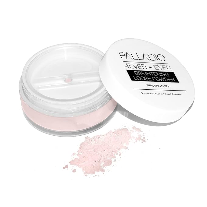 Palladio 4 Ever+Ever Mattifying Loose Setting Powder, Brighten Dark Circles, Lightens, and Creates a Look Of Luminosity, Soft, Radiant Finish All Day Wear, (Brightening Powder)-BrightBean Baby
