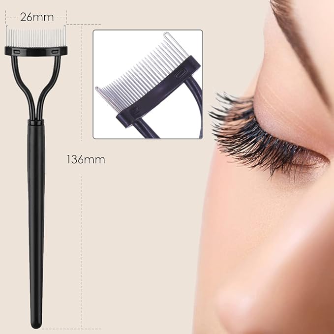KINGMAS 9 in 1 Eyebrow Kit, Face Razors, Facial Trimmer Shaver, Eyelash Comb, Angled Brush, Grooming Scissors, Tweezers for Women