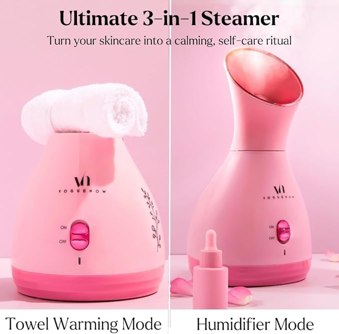 Facial Steamer Spa Kit with Complimentary 17 Skin Care Tools | Face Steamer for Facial Deep Cleaning with Towel Warmer & Humidifier Mode| Self Care Gifts for Women, Spa Gifts, Birthday Gifts for Women-BrightBean Baby