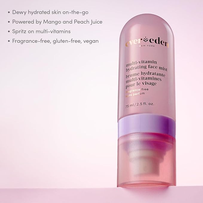 Evereden Kids Multi-Vitamin Hydrating Face Mist | Nourishing Face Spray, Preppy Skincare Essential for Ages 6+ | Clean Formula Safe for Sensitive Skin | Multi-Vitamin Complex, Peach & Mango Juice-BrightBean Baby