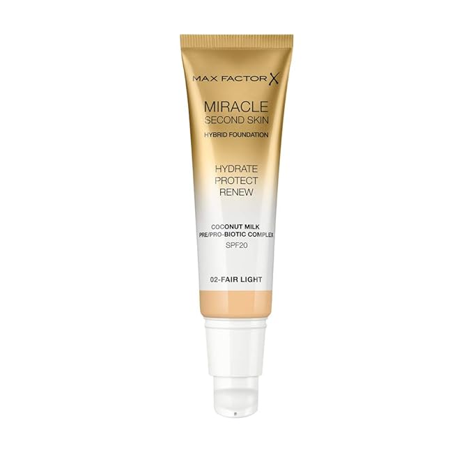 Max Factor Miracle Second Skin Hydrating Foundation, Fair-Light - 30 ml-BrightBean Baby