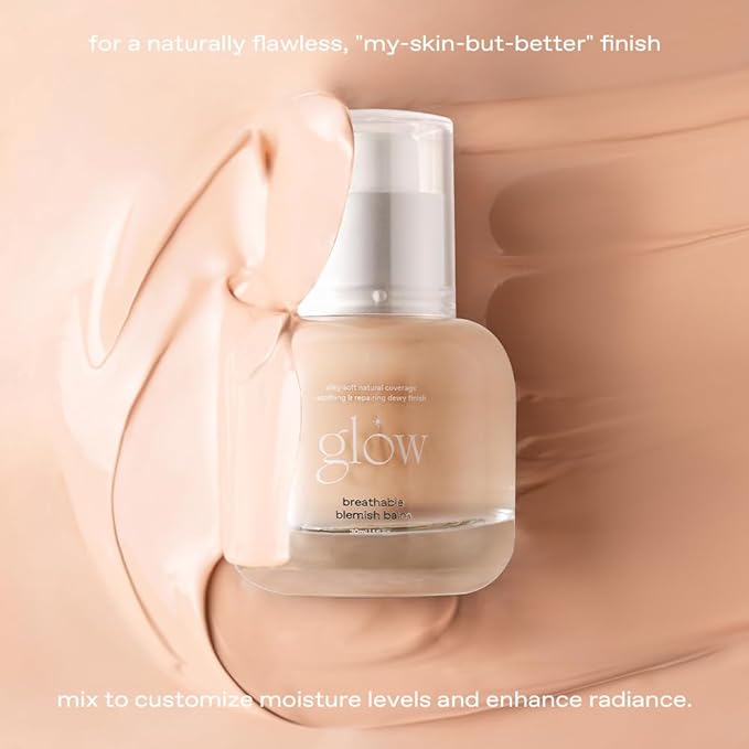 glow breathable blemish balm #one : Cruelty-Free & Artificial Fragrance-Free, Essential Oil-Free, Gluten-Free, lightweight & hydrating bb cream that feels like skincare, 1 Fl Oz-BrightBean Baby