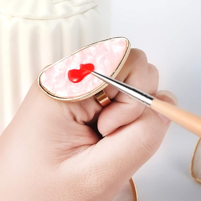 2 Pcs Resin Mixing Palette with Finger Rings Eyelash Extension Glue Rings Nail Art Equipment-BrightBean Baby