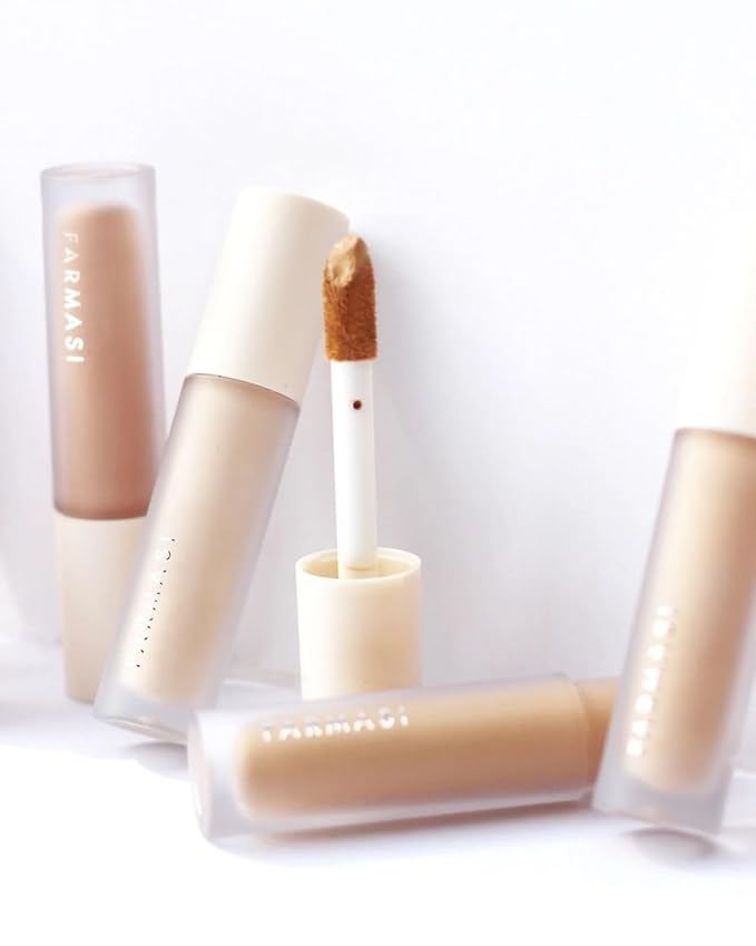 FARMASI Vfx Pro Liquid Concealer Makeup, All-in-one Full Coverage, Highly Pigmented Concealer for All Skin Type, Hide Shadows & Imperfections, Enhance Skin Fullness Foundation Concealer 0,24 Fl Oz W04-BrightBean Baby