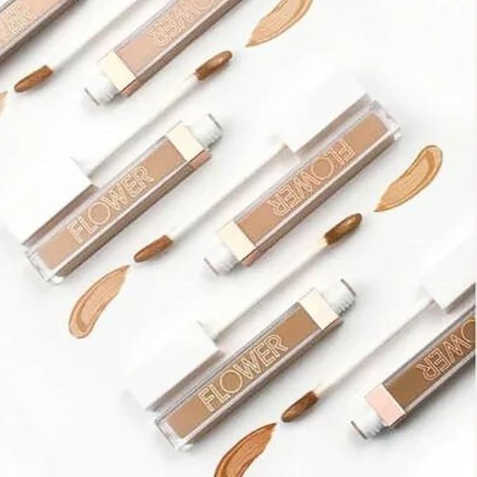 FLOWER BEAUTY By Drew Barrymore Light Illusion Full Coverage Concealer - Diffuse Dark Under Eye Circles + Blurs Blemishes - Weightless Formula + Crease Proof Makeup (Porcelain)-BrightBean Baby