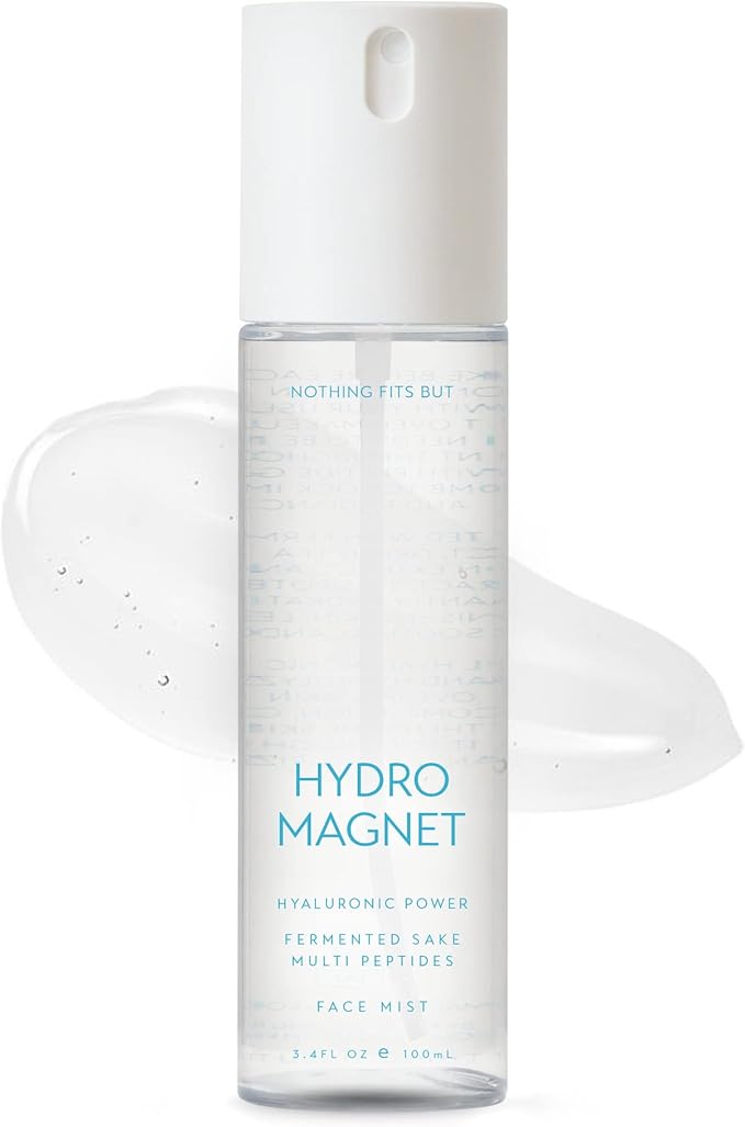 NOTHING FITS BUT Hydro Magnet Facial Mist, Hydrating Toner with Hyaluronic Acid, Fermented Sake & Multi Peptides (3.4 Fl Oz/ 100 ml)-BrightBean Baby
