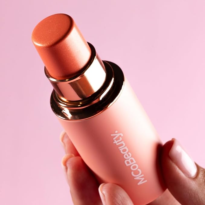 MCoBeauty Baby Face Multi-Use Cream Stick, Kitty Coral Pearl Shade, Silky Smooth, Buildable Blush for Eyes, Lips & Cheeks, Vegan, Cruelty Free Cosmetics-BrightBean Baby