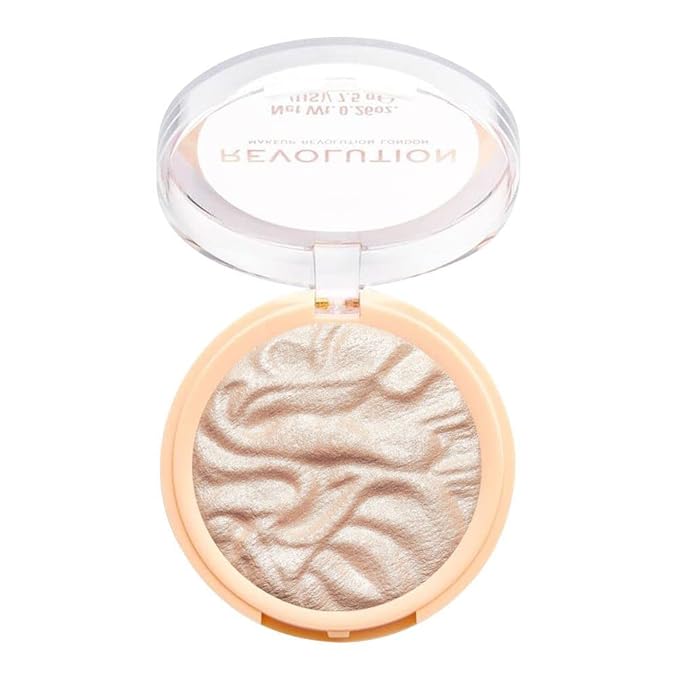 Revolution Beauty, Reloaded Pressed Powder Highlighter, Intensely Pigmented for a High Impact Dewy Finish, Just My Type, 0.22 Oz.-BrightBean Baby