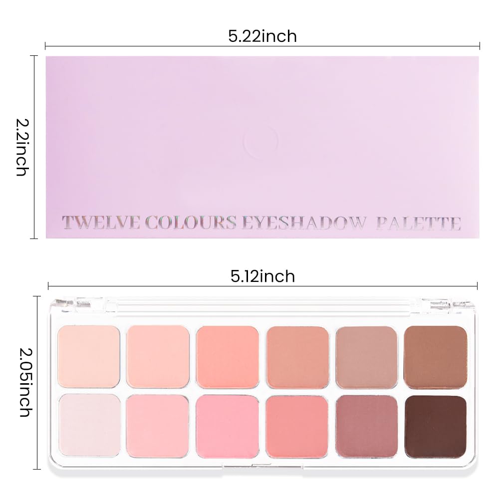 AMY'S DIARY 12 Color Light Pink Brown Eyeshadow Palette, Long-Lasting, and Highly Pigmented eye shadow. Elevate Your Eye Makeup– Unleash Your Unique Style (13#)-BrightBean Baby