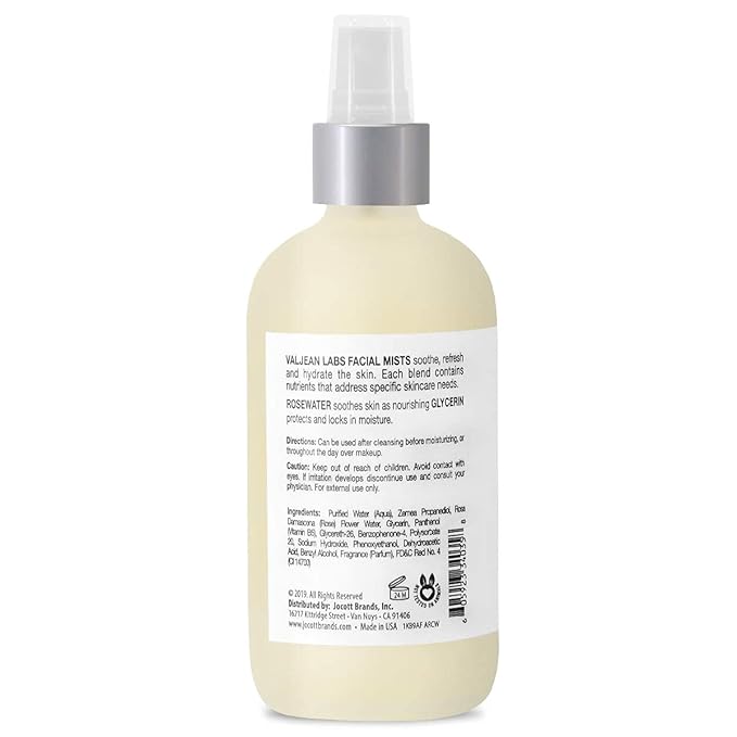 VALJEAN LABS Face Mist - Calm | Rosewater + Glycerine | Calms, Moisturizes, Soothes | Helps to Even Complexion | Paraben Free, Cruelty Free, Made in USA (8 oz)-BrightBean Baby