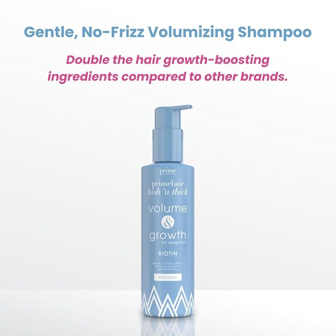 PrimeHair Lush N' Thick Shampoo for Mature Women – Biotin Enriched, Sulfate-Free and Paraben-Free Shampoo with Hair Growth Promoting Ingredients – Volumizing, Hydrating-BrightBean Baby