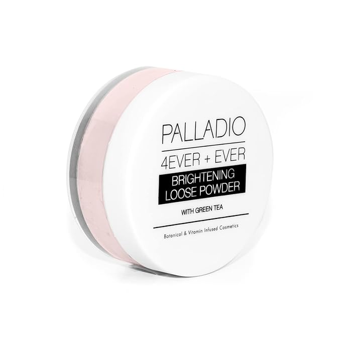 Palladio 4 Ever+Ever Mattifying Loose Setting Powder, Brighten Dark Circles, Lightens, and Creates a Look Of Luminosity, Soft, Radiant Finish All Day Wear, (Brightening Powder)-BrightBean Baby