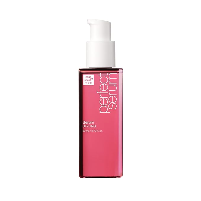 Mise En Scene Perfect Styling Serum for Heat Damage Protection - Hair Serum for holding Bounce, Hair Essence for Long Lasting Curl, Powdery Scent, with Argan Oils, 2.70 fl. Oz-BrightBean Baby