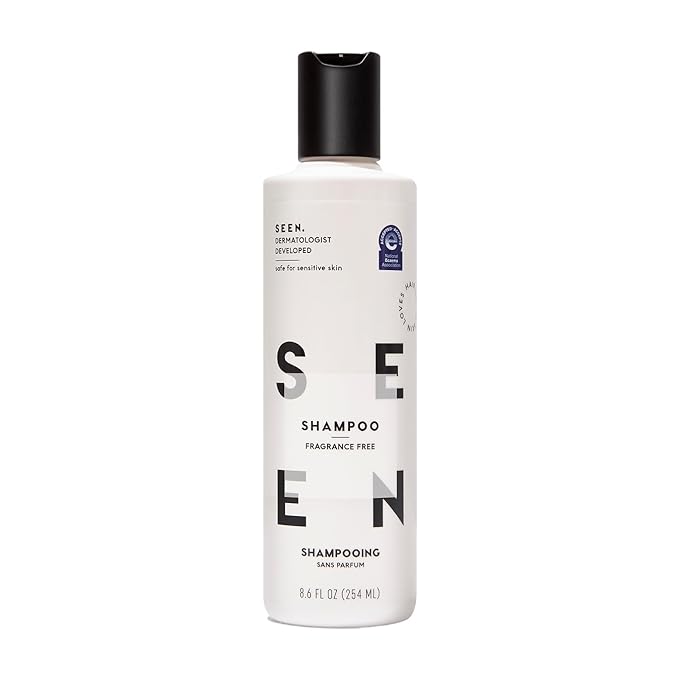 SEEN Shampoo, Fragrance Free - Non-Comedogenic & Sulfate-Free Hair Shampoo- Dermatologist-Developed - Safe for Sensitive, Eczema & Acne Prone Skin-BrightBean Baby
