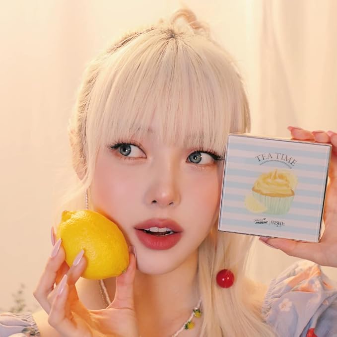 FreshO2 x Pony | Lemon tart multi-use Palette | 2 shades of highlight and 2 shades of contour| Delicate pearl like shimmer, super smooth | Made In Taiwan | Vegan Cruelty Free