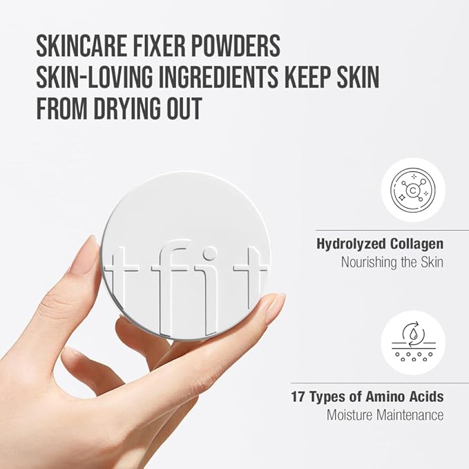 Translucent Set Finishing Powder - Sebum Control Face Loose Powder, Matte & Silky Finish, Lightweight, Long-lasting, Korean Makeup, 0.24 Oz. (02 Skin Beige, 0.24 Oz.)-BrightBean Baby
