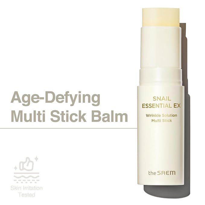 THESAEM Snail Essential EX Wrinkle Solution Multi-Purpose Balm Stick – Anti Aging & Moisturizing – Face & Eye Treatment – With Snail Collagen & Honey for Moist Glow, 0.4oz.-BrightBean Baby