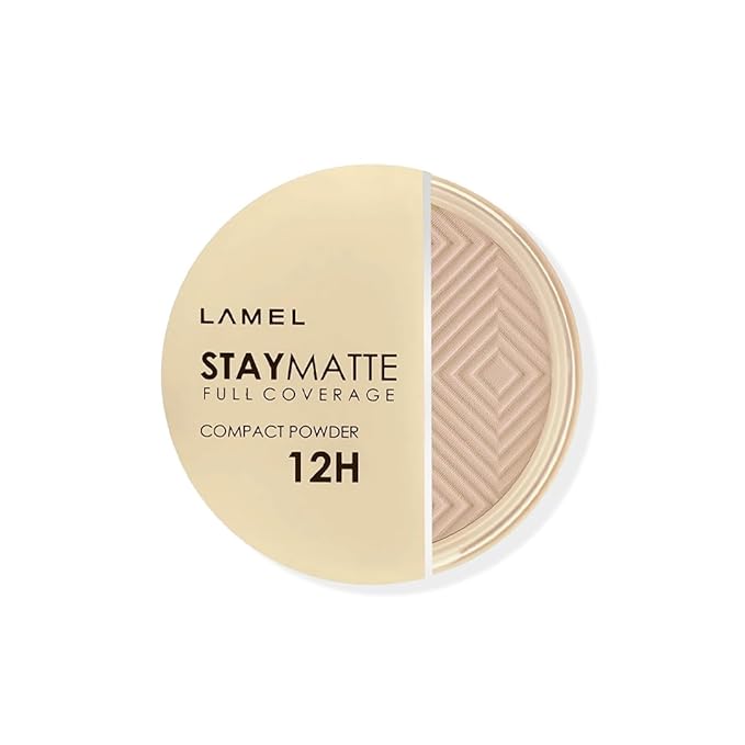 Lamel Stay Matte Compact Powder - Light Natural Coverage - Universal Neutral Undertone - Cruelty Free - Natural - N.403-BrightBean Baby