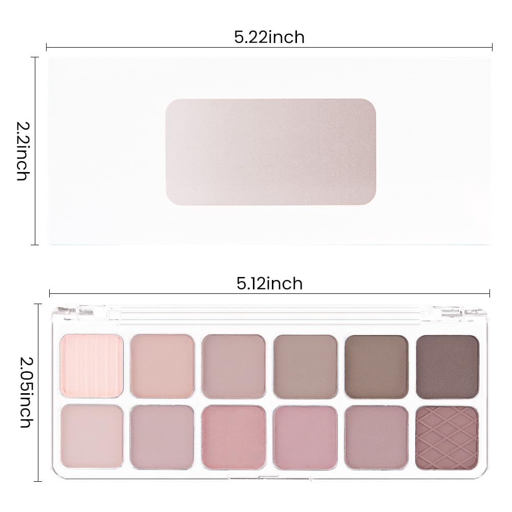 AMY'S DIARY 12Color Light Pink Purple Eyeshadow Palette, Long-Lasting, and Highly Pigmented. Elevate Your Eye Makeup– Unleash Your Unique Style (08#)-BrightBean Baby