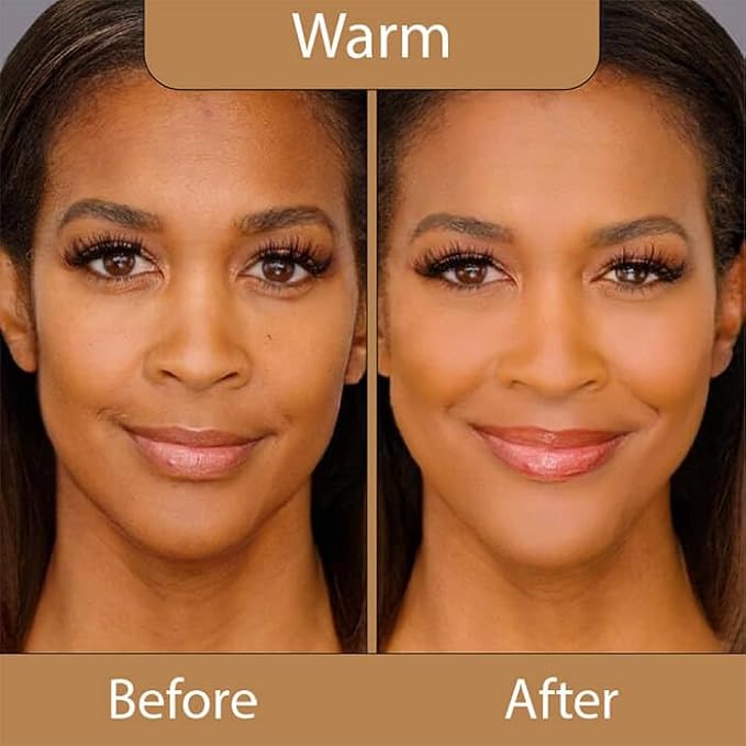 LUMINESS Silk Airbrush Spray Foundation & Buffing Brush Kit – Full Coverage Foundation & Dual-Sided Buffing Brush - Buildable Coverage, Anti-Aging Formula Hydrates & Moisturizes (Shade - Warm)-BrightBean Baby